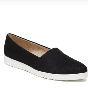 Women’s Life Stride black faux suede slip on cushioned heels, Size 9
